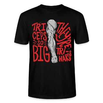Trizeps Workout Triceps So Big They're Tri-Hards - Stanley/Stella CRAFTER Unisex Organic T-Shirt - black - Front - Alina (178cm) & Michal (187cm)