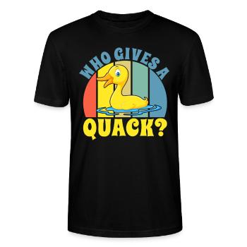 Duck Gifts for Duck Lovers - Stanley/Stella Unisex Bio-T-Shirt CRAFTER - Schwarz - Vorne - Alina (178cm) & Michal (187cm)