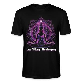 Meditation Lustiges Lachen Yoga - Stanley/Stella Unisex Bio-T-Shirt CRAFTER - Schwarz - Vorne - Alina (178cm) & Michal (187cm)