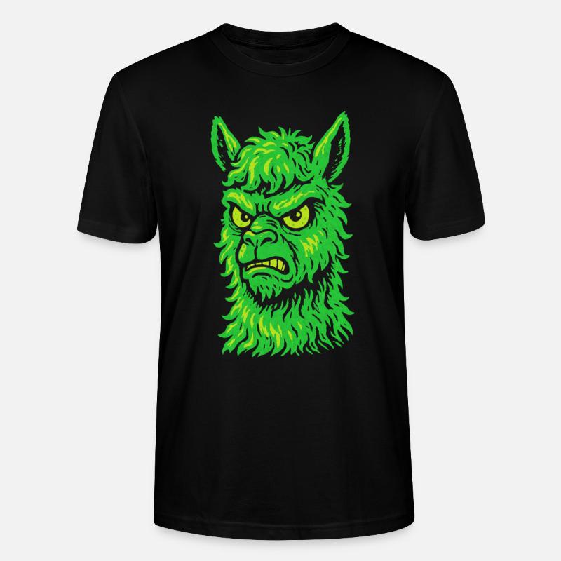 Wütendes Neon-Lama mit Killerblick - Stanley/Stella Unisex Bio-T-Shirt CRAFTER - Schwarz