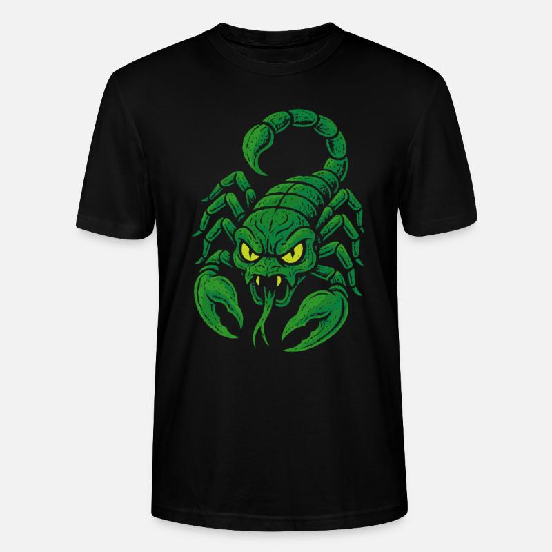 Giftgrüner Skorpion im Comicstil - Stanley/Stella Unisex Bio-T-Shirt CRAFTER - Schwarz