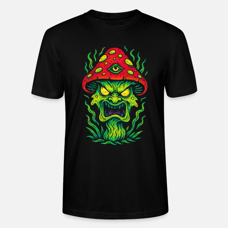 Psycho Toadstool with Third Eye - Stanley/Stella CRAFTER Unisex Organic T-Shirt - black
