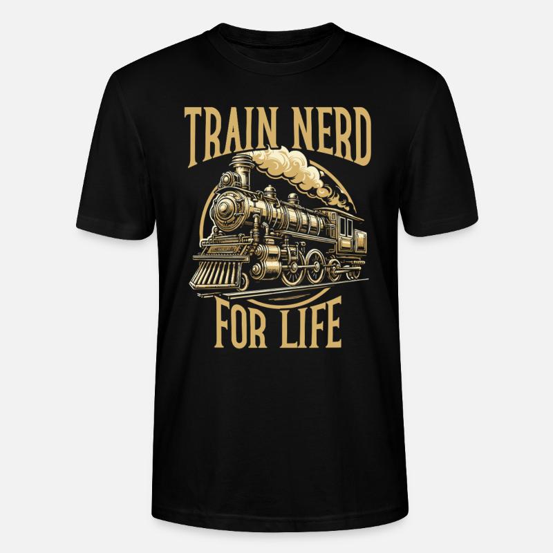 train driver train lover station - Stanley/Stella CRAFTER Unisex Organic T-Shirt - black
