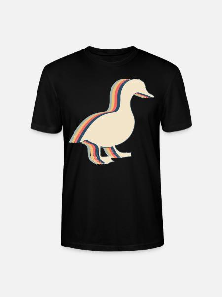 Duck Goose Retro Line Art - Stanley/Stella CRAFTER Unisex Organic T-Shirt - black