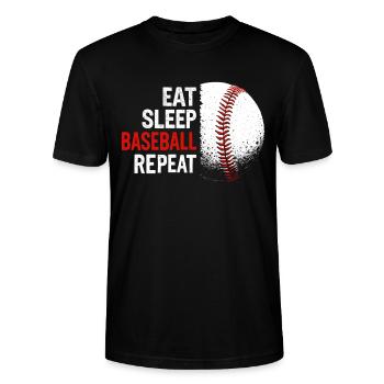 Baseball, Joueur De Baseball, Garçon, Joueur De Baseball - T-shirt bio CRAFTER Stanley Stella Unisexe - noir - Devant - Alina (178cm) & Michal (187cm)