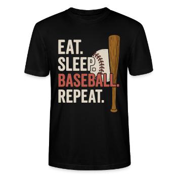 Baseball, Joueur De Baseball, Garçon, Joueur De Baseball - T-shirt bio CRAFTER Stanley Stella Unisexe - noir - Devant - Alina (178cm) & Michal (187cm)