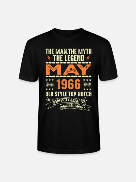 Birthday May 1966 - May 1966 - Stanley/Stella CRAFTER Unisex Organic T-Shirt - black