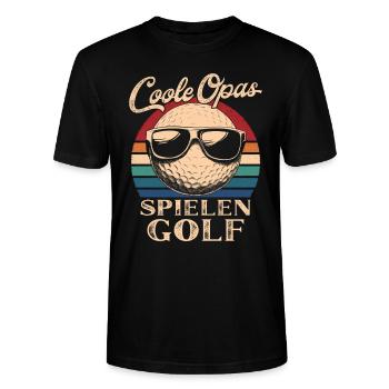 Cool Papys Jouant Au Golf Rétro Grand-père - T-shirt bio CRAFTER Stanley Stella Unisexe - noir - Devant - Alina (178cm) & Michal (187cm)