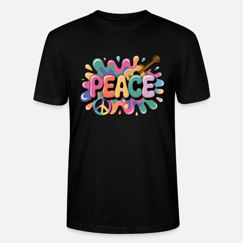 PEACE – Psychedelic - Stanley/Stella CRAFTER Unisex Organic T-Shirt - black