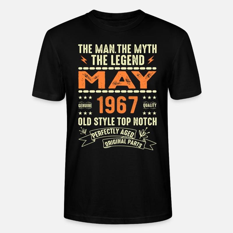 Birthday May 1967 - May 1967 - Stanley/Stella CRAFTER Unisex Organic T-Shirt - black