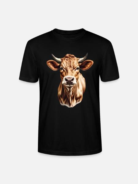 Braune Kuh - Stanley/Stella Unisex Bio-T-Shirt CRAFTER - Schwarz