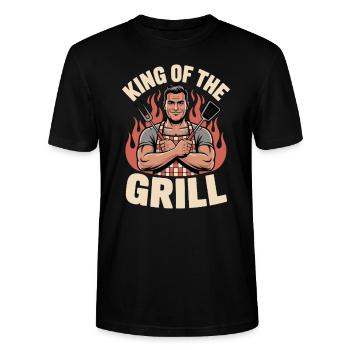 Roi du gril – Le maître des braises - T-shirt bio CRAFTER Stanley Stella Unisexe - noir - Devant - Alina (178cm) & Michal (187cm)