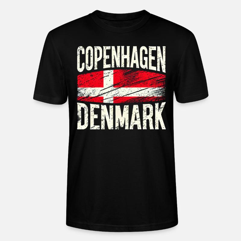 Copenhague Danemark Drapeau - T-shirt bio CRAFTER Stanley Stella Unisexe - noir