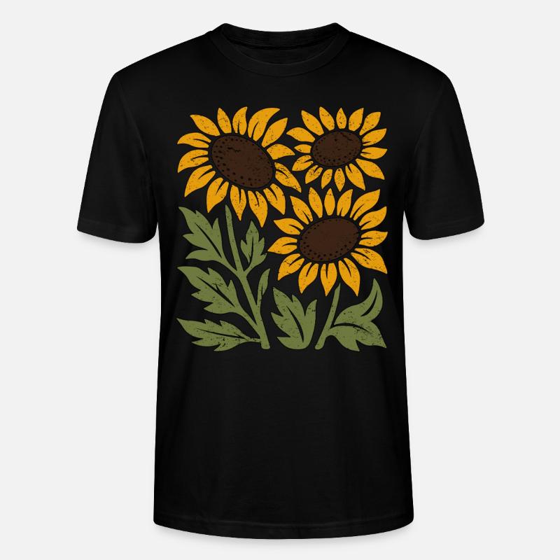Boho Sonnenblumen - Stanley/Stella Unisex Bio-T-Shirt CRAFTER - Schwarz