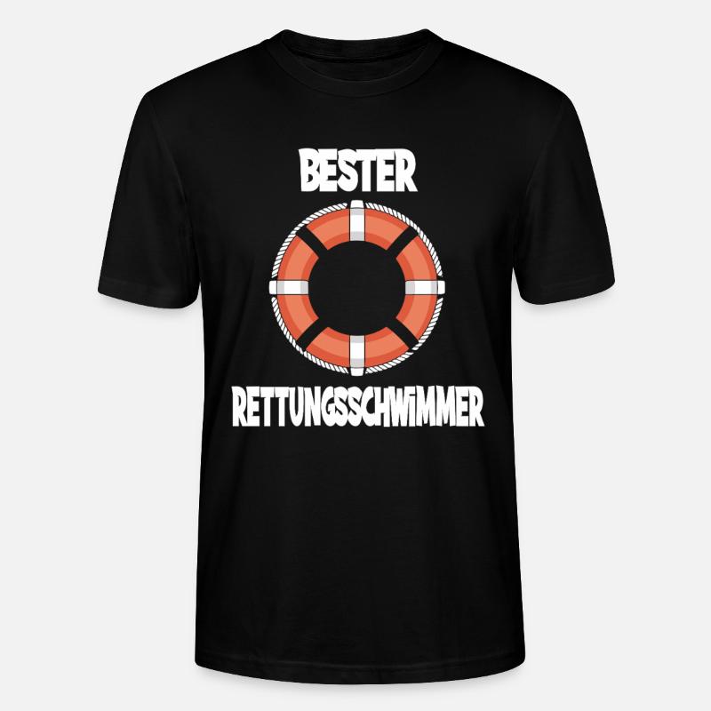 Bester Rettungsschwimmer Leben Rettungsring - Stanley/Stella Unisex Bio-T-Shirt CRAFTER - Schwarz