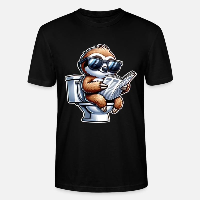 Faultier Toilette Zeitung - Stanley/Stella Unisex Bio-T-Shirt CRAFTER - Schwarz