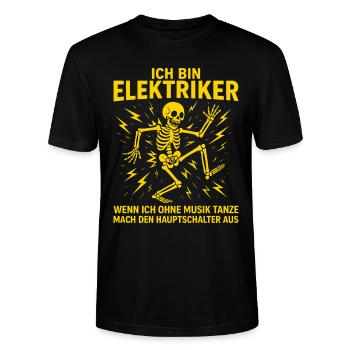 Elektriker Spruch Lustig, Ich bin Elektriker - Stanley/Stella Unisex Bio-T-Shirt CRAFTER - Schwarz - Vorne - Alina (178cm) & Michal (187cm)