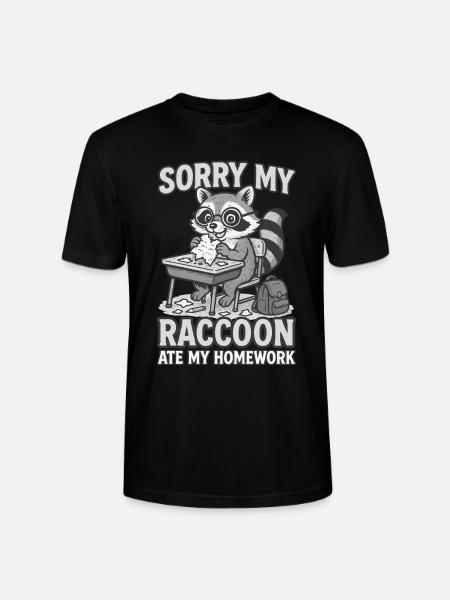 Raton laveur Devoirs drôle - T-shirt bio CRAFTER Stanley Stella Unisexe - noir