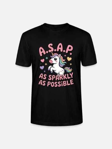 Glitzerndes Einhorn - Stanley/Stella Unisex Bio-T-Shirt CRAFTER - Schwarz