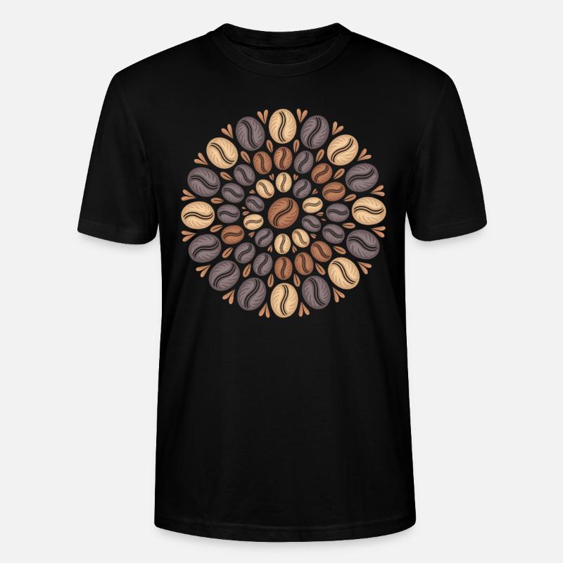 Kaffee Boho Mandala Kaffeebohnen Muster - Stanley/Stella Unisex Bio-T-Shirt CRAFTER - Schwarz