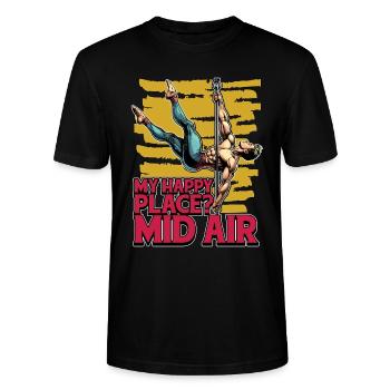Acro Dance My Happy Place Mid-Air Dance Teacher - Stanley/Stella Unisex Bio-T-Shirt CRAFTER - Schwarz - Vorne - Alina (178cm) & Michal (187cm)