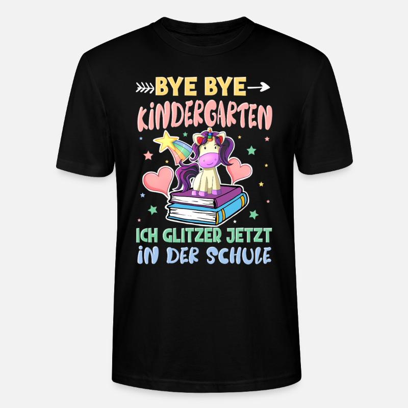 Bye Bye Kindergarten Einschulung - Stanley/Stella Unisex Bio-T-Shirt CRAFTER - Schwarz