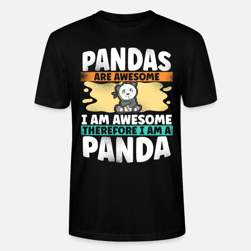 Panda - T-shirt bio CRAFTER Stanley Stella Unisexe - noir