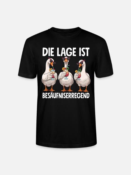 The location is drunken, geese - Stanley/Stella CRAFTER Unisex Organic T-Shirt - black
