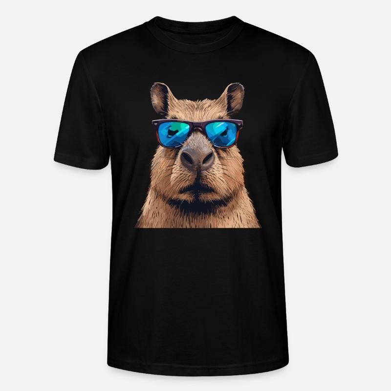 Cooles Capybara mit Sonnenbrille - Stanley/Stella Unisex Bio-T-Shirt CRAFTER - Schwarz