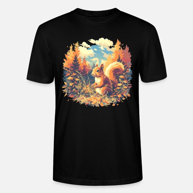 Eichhörnchen - Stanley/Stella Unisex Bio-T-Shirt CRAFTER - Schwarz