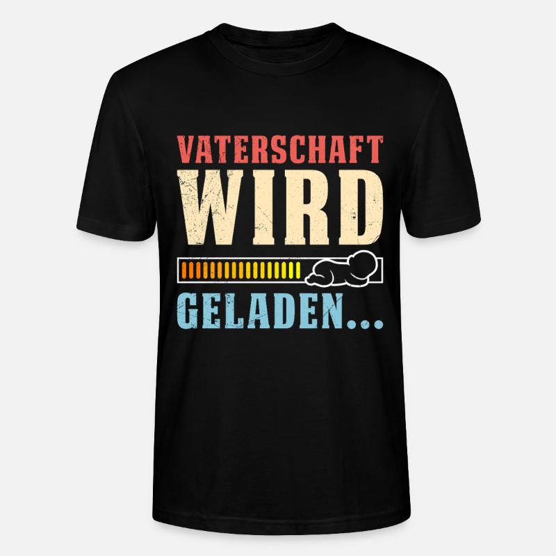 VATERSCHAFT WIRD GELADEN Lustiges - Stanley/Stella Unisex Bio-T-Shirt CRAFTER - Schwarz