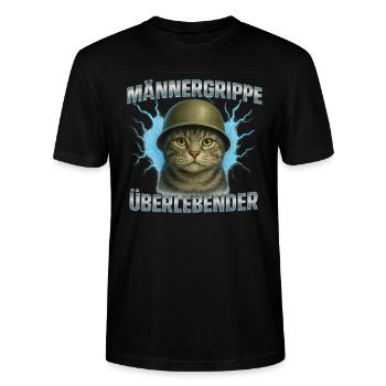 Männergrippe Überlebender Erkältung Grippe - Stanley/Stella Unisex Bio-T-Shirt CRAFTER - Schwarz - Vorne - Alina (178cm) & Michal (187cm)