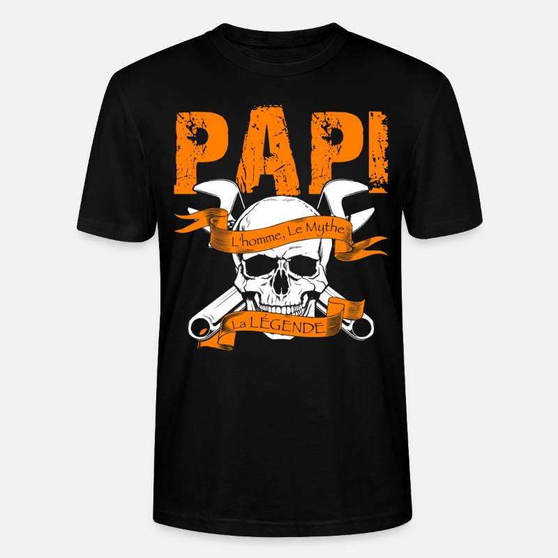 papi la legende - T-shirt bio CRAFTER Stanley Stella Unisexe - noir