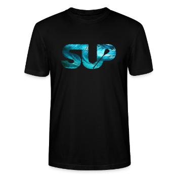 SUP Stand up paddling Paddleboarding - Stanley/Stella Unisex Bio-T-Shirt CRAFTER - Schwarz - Vorne - Alina (178cm) & Michal (187cm)