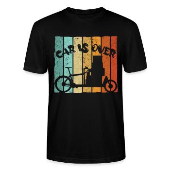 Lastenrad Fahrradkurier Rad Fahrrad Transport Bike - Stanley/Stella Unisex Bio-T-Shirt CRAFTER - Schwarz - Vorne - Alina (178cm) & Michal (187cm)