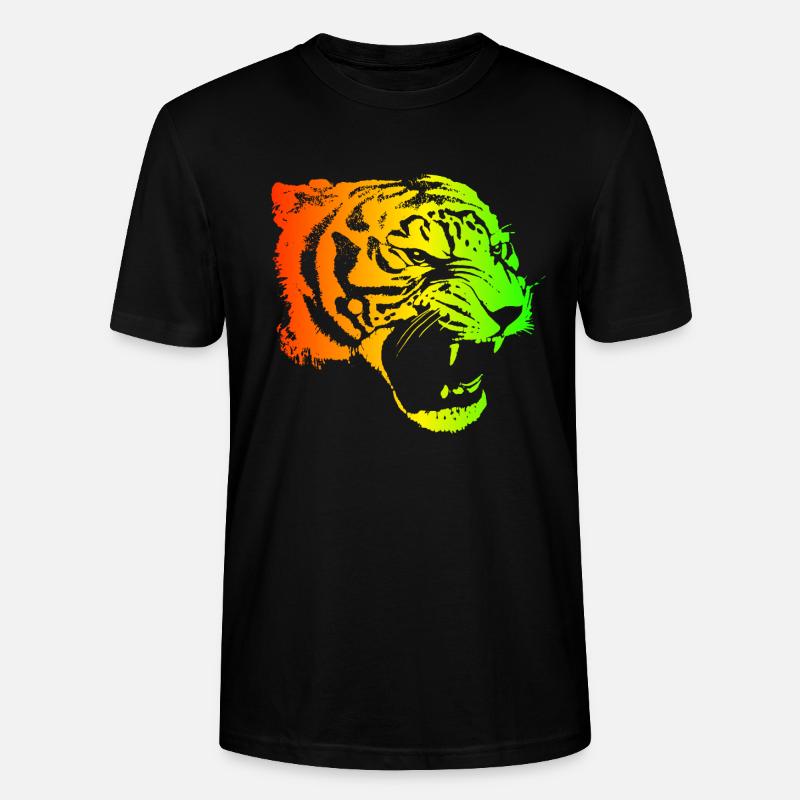 Rasta-Tiger - Stanley/Stella Unisex Bio-T-Shirt CRAFTER - Schwarz