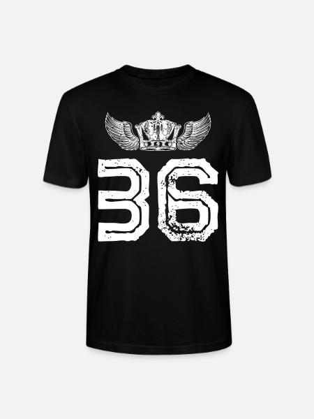 36 Number crown - Stanley/Stella CRAFTER Unisex Organic T-Shirt - black