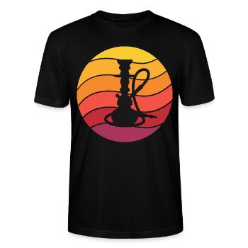 Water Pipe Retro Style Vintage - Stanley/Stella CRAFTER Unisex Organic T-Shirt - black - Front - Alina (178cm) & Michal (187cm)
