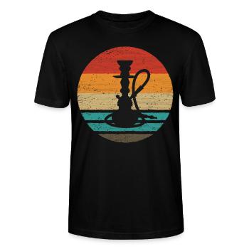 Water Pipe Retro Style Vintage - Stanley/Stella CRAFTER Unisex Organic T-Shirt - black - Front - Alina (178cm) & Michal (187cm)