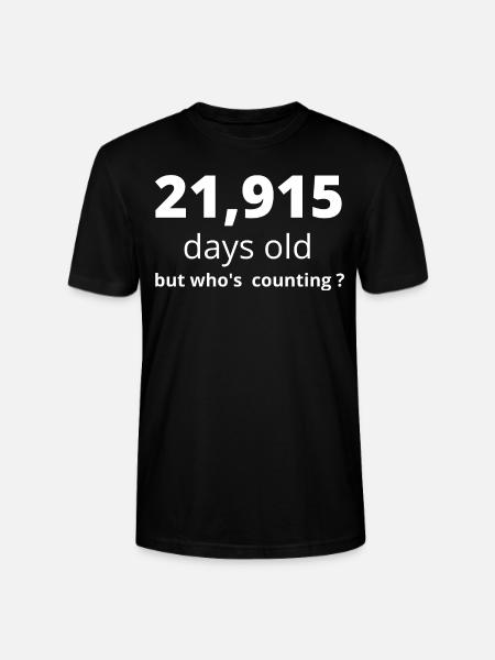 60th birthday - Stanley/Stella CRAFTER Unisex Organic T-Shirt - black