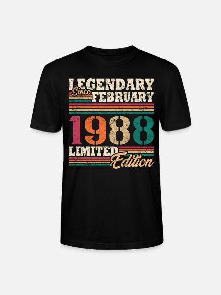 Legendary February 1988 limited edition - Stanley/Stella CRAFTER Unisex Organic T-Shirt - black