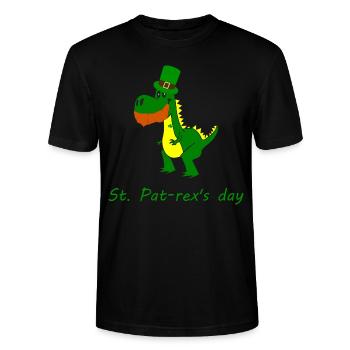 T-rex Leprechaun - Stanley/Stella Unisex Bio-T-Shirt CRAFTER - Schwarz - Vorne - Alina (178cm) & Michal (187cm)