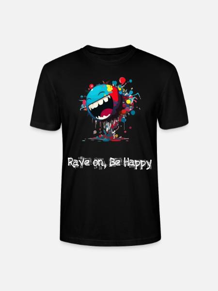 Rave on be happy - Stanley/Stella CRAFTER Unisex Organic T-Shirt - black