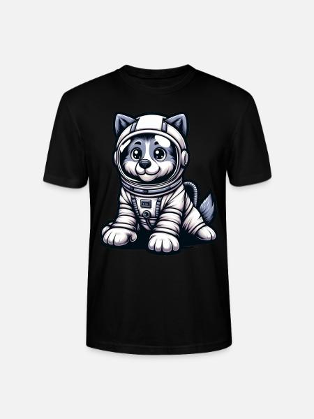 Cute Dog Astronaut - Stanley/Stella Unisex Bio-T-Shirt CRAFTER - Schwarz