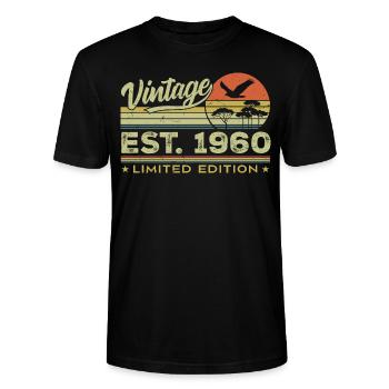 Jahrgang 1960er Fantastisch 1960er Geschenk 1960er Retro - Stanley/Stella Unisex Bio-T-Shirt CRAFTER - Schwarz - Vorne - Alina (178cm) & Michal (187cm)