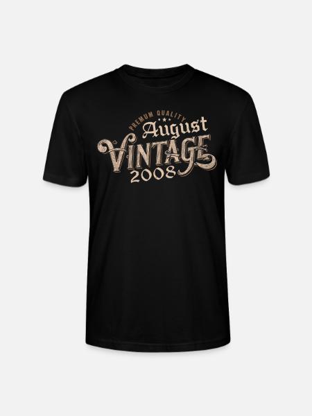 Gave august 2008 Fødselsdag august 2008 august - Stanley Stella CRAFTER unisex økologisk-T-shirt - sort
