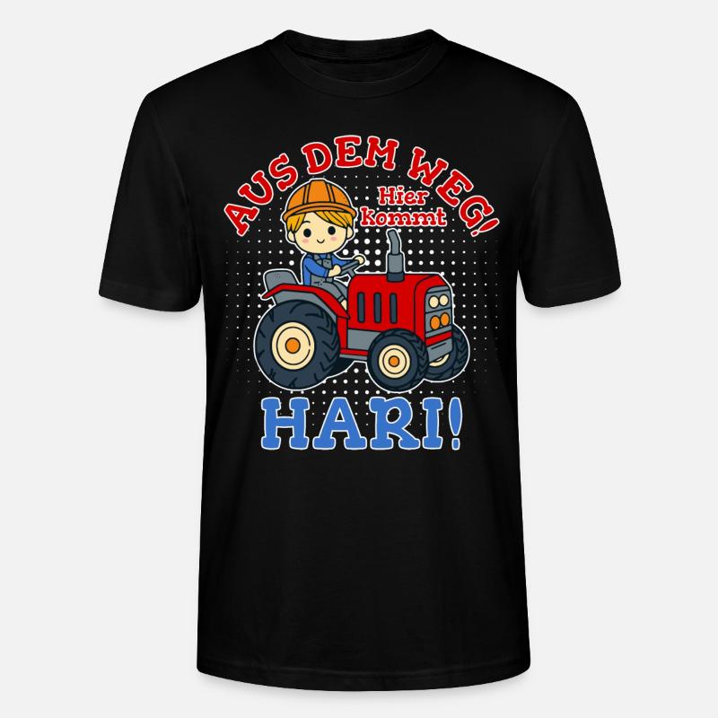 Hari Name Traktor - Stanley/Stella Unisex Bio-T-Shirt CRAFTER - Schwarz