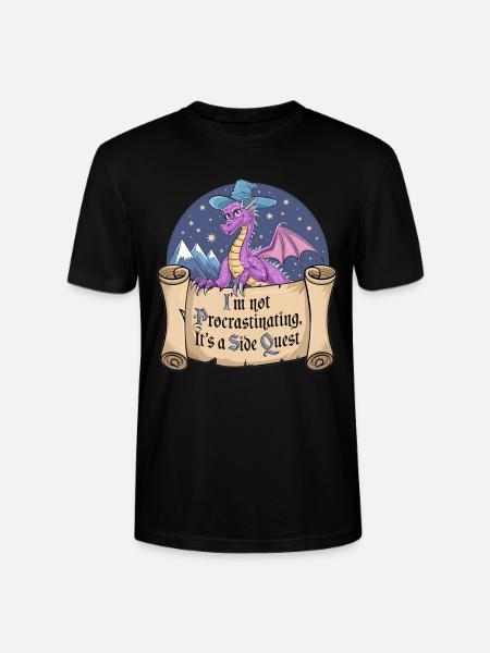 Fantasy-Drache: Lustiges Side-Quest Motiv für Game - Stanley/Stella Unisex Bio-T-Shirt CRAFTER - Schwarz