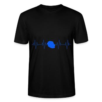 Herzschlag-Treffen im Indischen Ozean - Stanley/Stella Unisex Bio-T-Shirt CRAFTER - Schwarz - Vorne - Alina (178cm) & Michal (187cm)