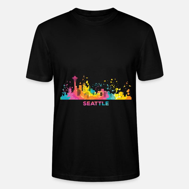 Seattleite Skyline Seattle - Stanley/Stella Unisex Bio-T-Shirt CRAFTER - Schwarz